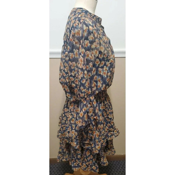 Lovestitch Chiffon Flower Print Dress Ruffled - Picture 2 of 12